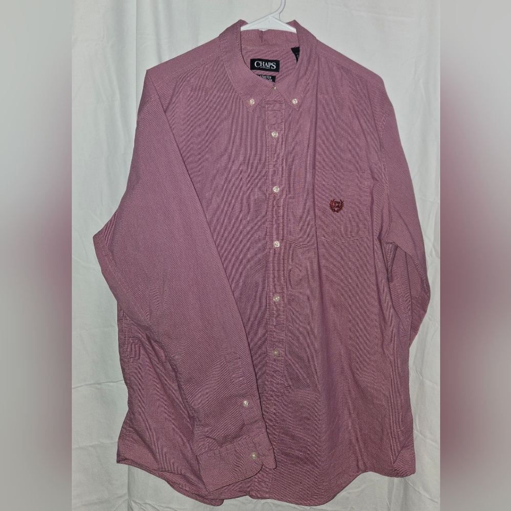 ChapsMen's Classic Red Shirt, Stretch Easy Care, Size XL